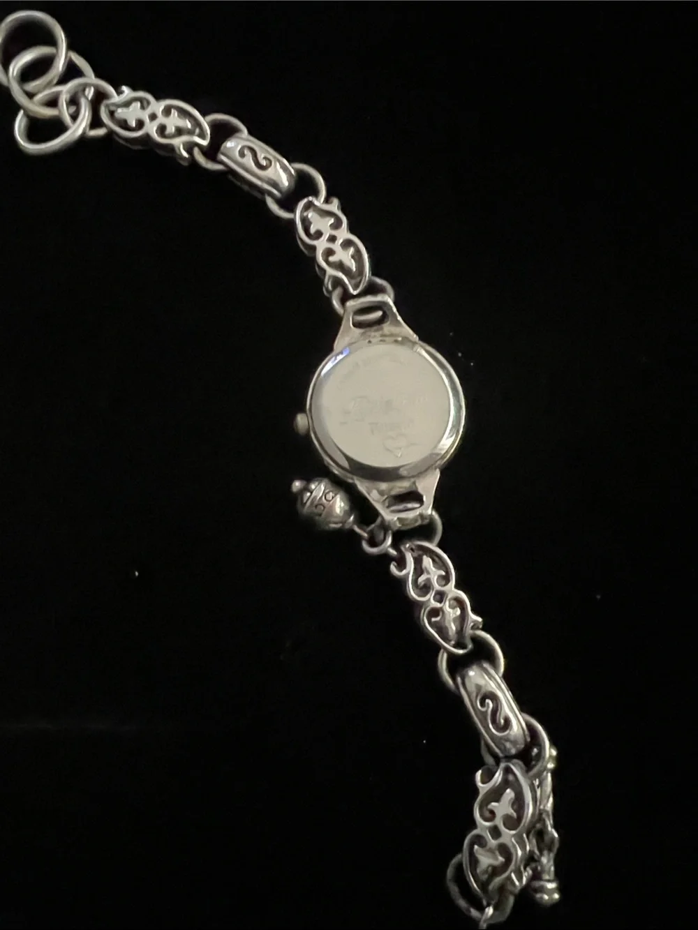 Brighton Silver Filigree Link Bracelet Watch with White Dial